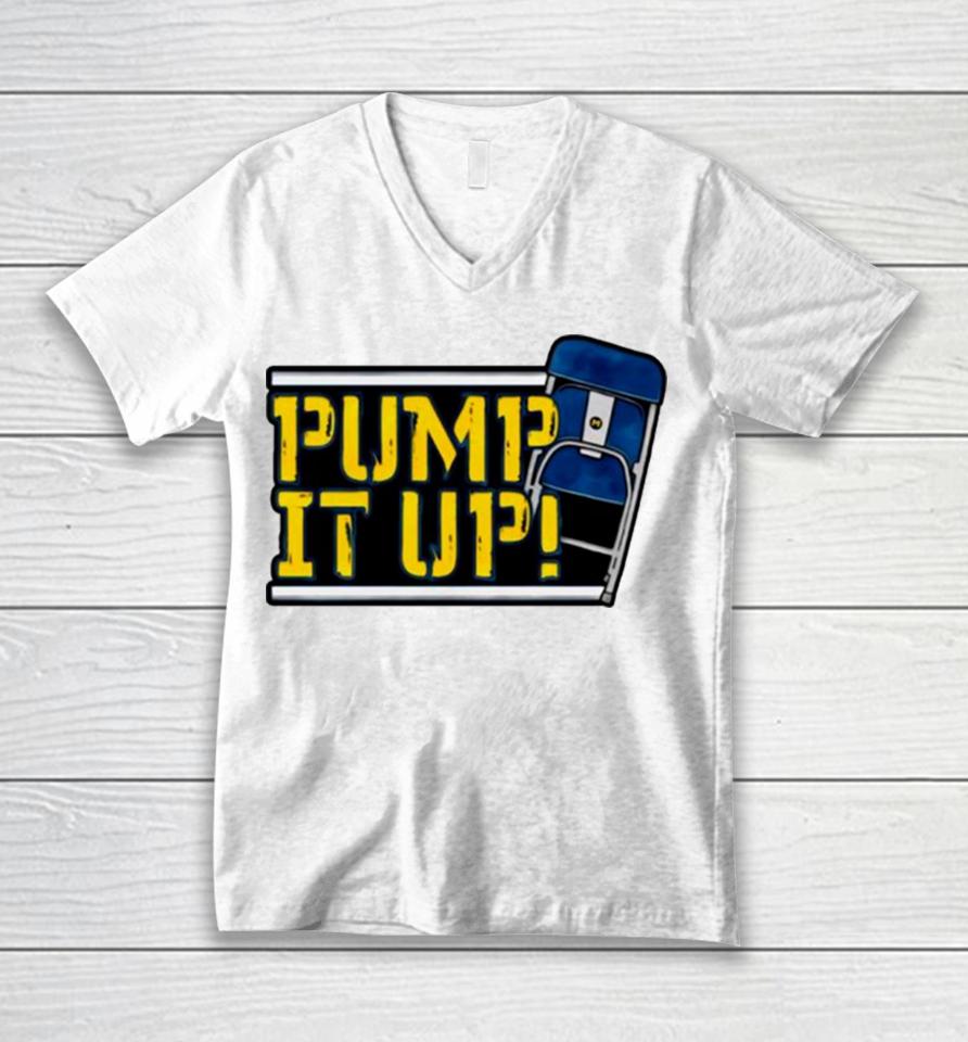 Michigan Football Pump It Up Unisex V-Neck T-Shirt