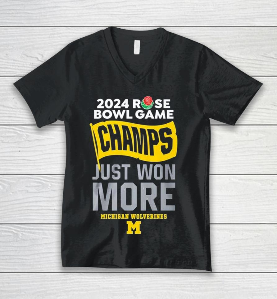 Michigan Rose Bowl Champions Just Won More 2024 Unisex V-Neck T-Shirt