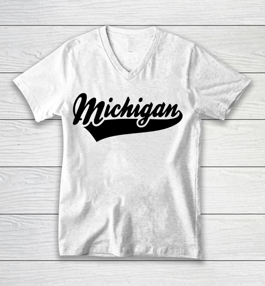 Michigan Unisex V-Neck T-Shirt