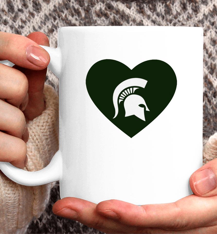 Michigan State Spartan Strong Heart Coffee Mug