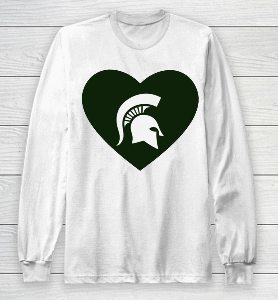 Michigan State Spartan Strong Heart Long Sleeve T-Shirt