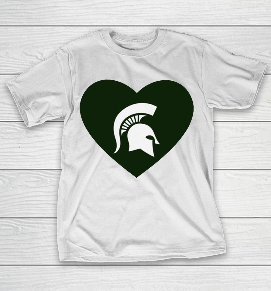 Michigan State Spartan Strong Heart T-Shirt