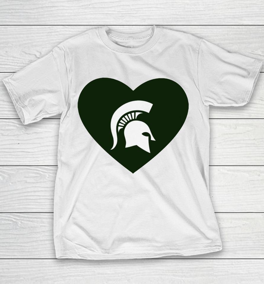 Michigan State Spartan Strong Heart Youth T-Shirt