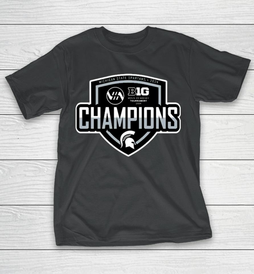 Michigan State Spartans 2024 Big Ten Men’s Ice Hockey Conference Tournament Champions T-Shirt