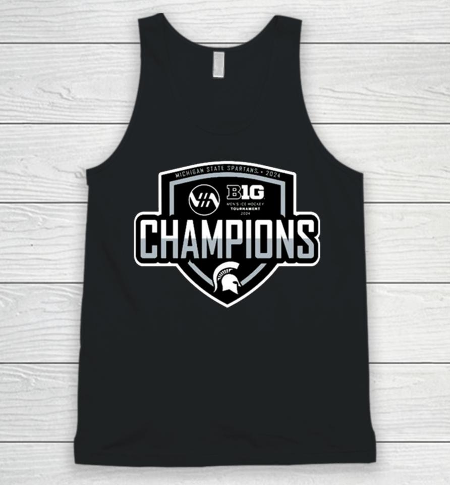 Michigan State Spartans 2024 Big Ten Men’s Ice Hockey Conference Tournament Champions Unisex Tank Top