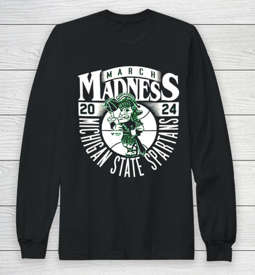 Michigan State Spartans 2024 March Madness Mascot Long Sleeve T-Shirt