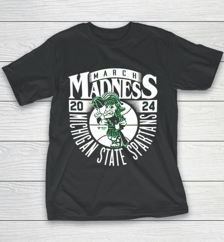 Michigan State Spartans 2024 March Madness Mascot Youth T-Shirt