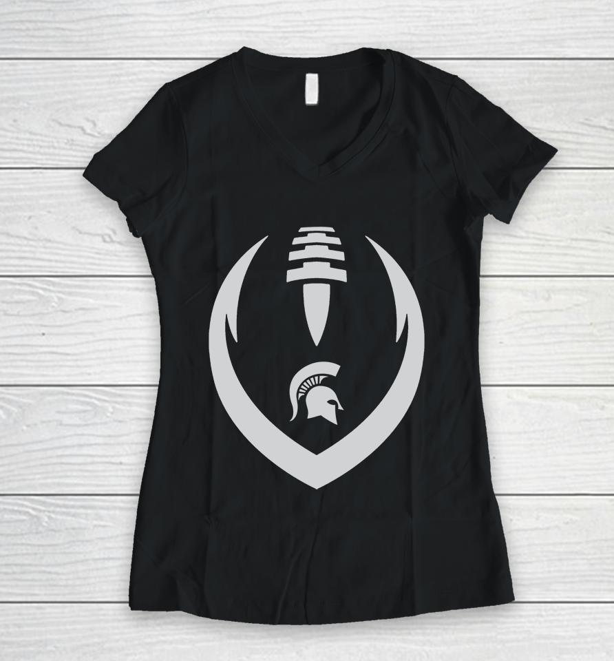 Michigan State Spartans Football Icon Legend Performance Women V-Neck T-Shirt
