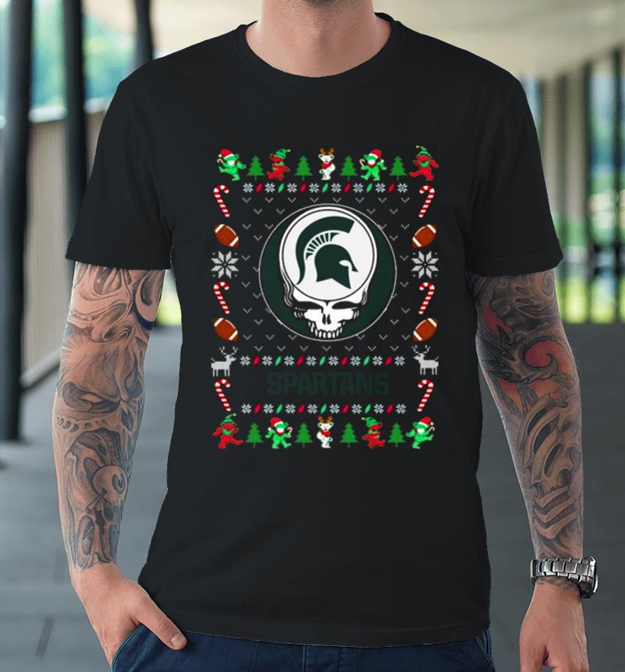 Michigan State Spartans Grateful Dead Ugly Christmas Sweatshirts Premium T-Shirt