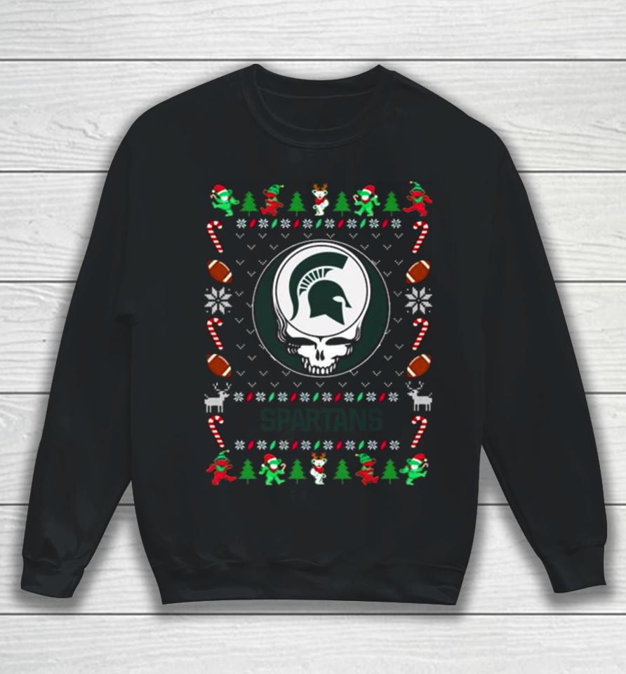 Michigan State Spartans Grateful Dead Ugly Christmas Sweatshirts Sweatshirt