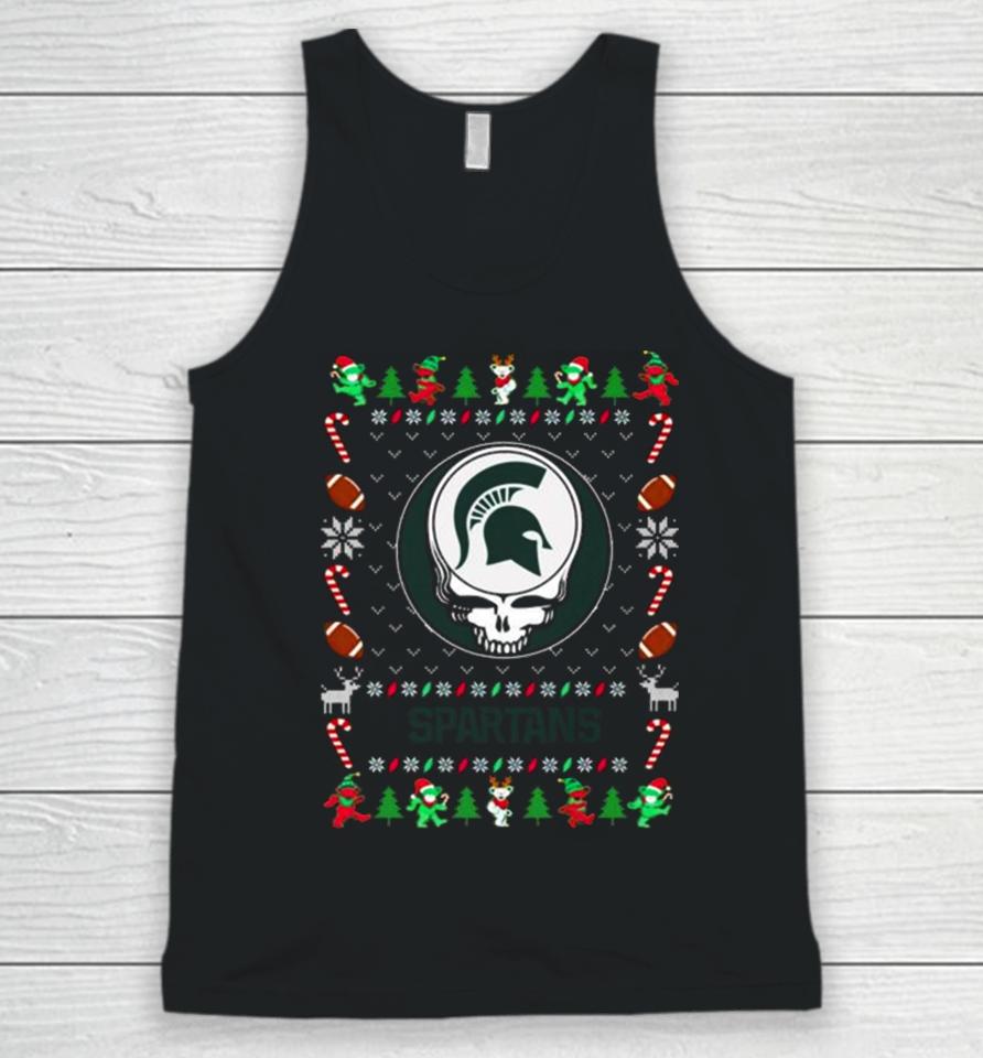 Michigan State Spartans Grateful Dead Ugly Christmas Sweatshirts Unisex Tank Top