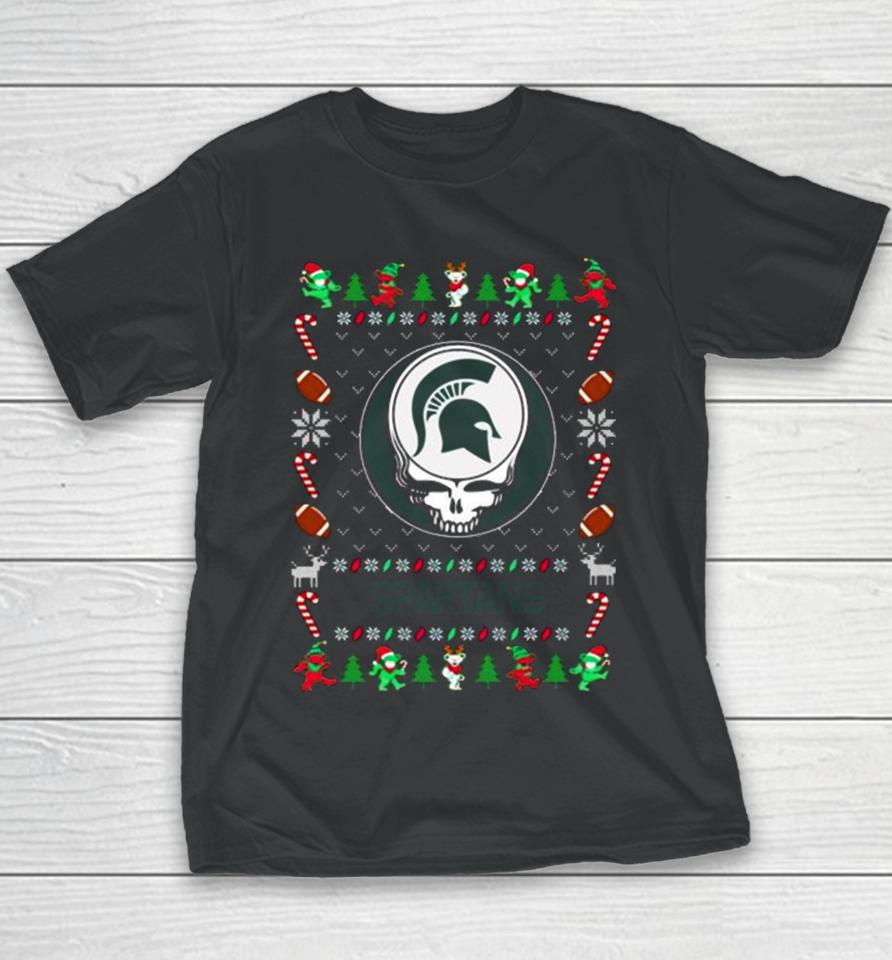 Michigan State Spartans Grateful Dead Ugly Christmas Sweatshirts Youth T-Shirt