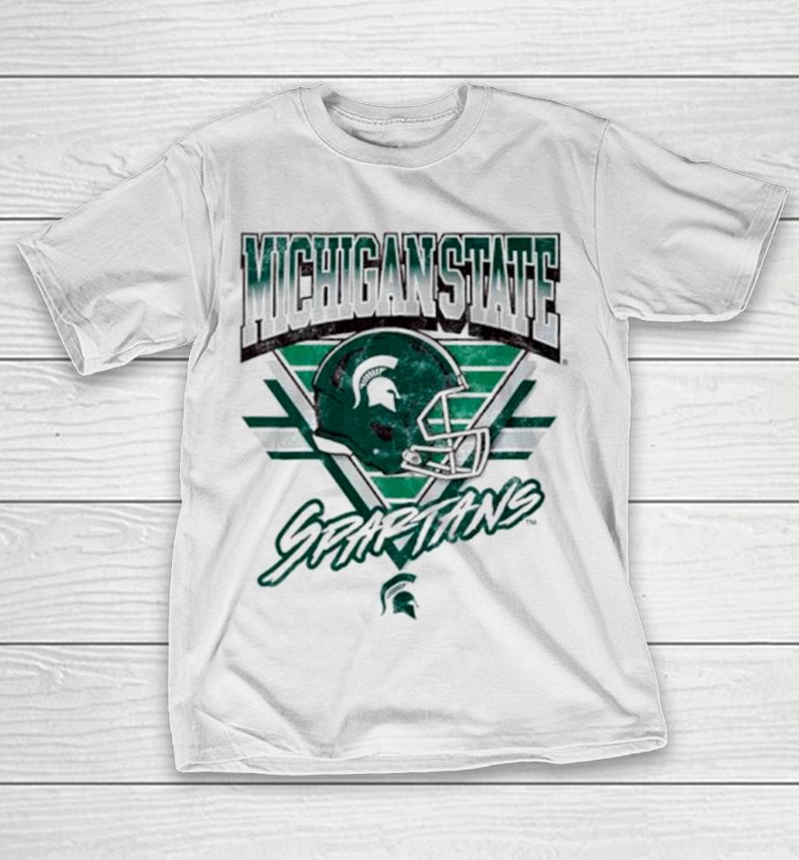 Michigan State Spartans Helmet Triangle Vintage T-Shirt