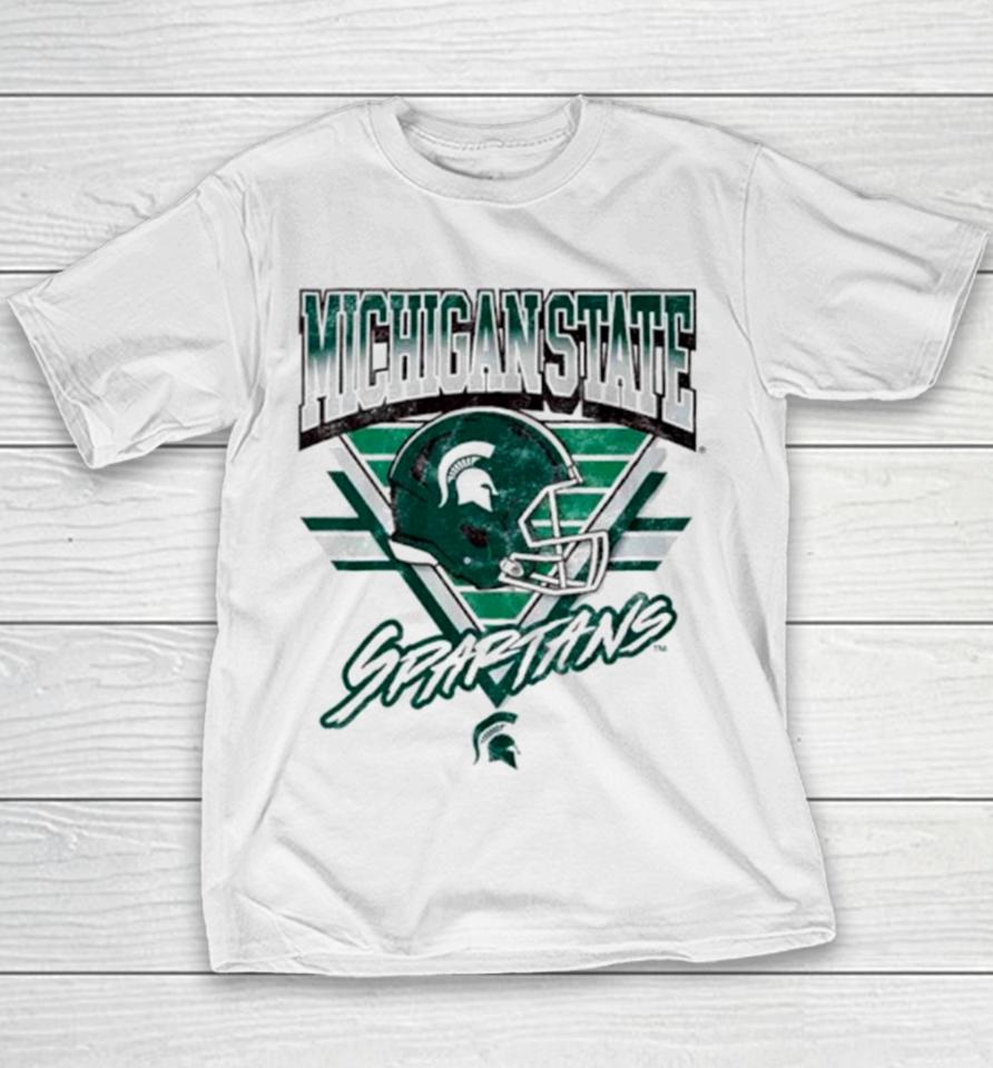Michigan State Spartans Helmet Triangle Vintage Youth T-Shirt