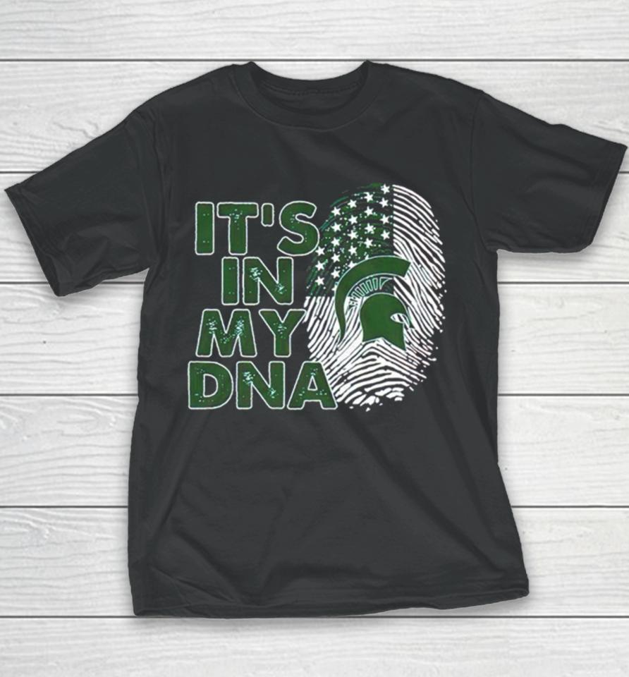Michigan State Spartans It’s In My Dna Fingerprint Youth T-Shirt