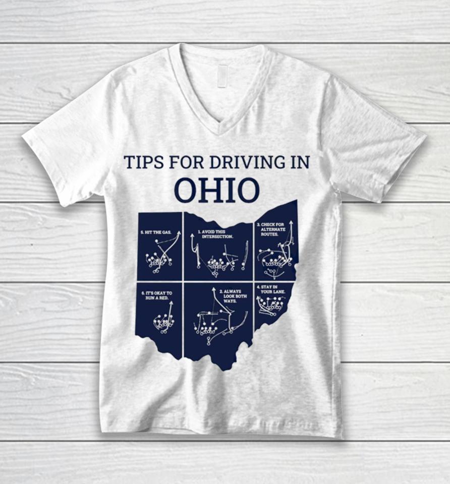 Michigan Tips For Driving Through Ohio Unisex V-Neck T-Shirt