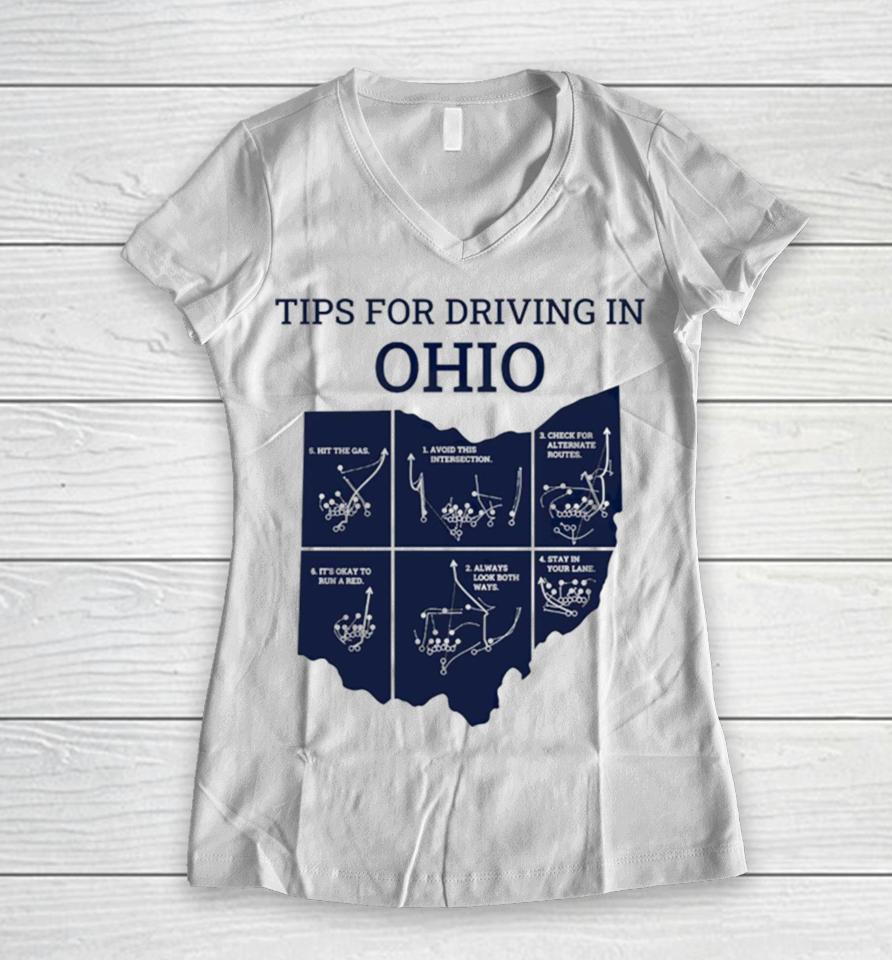 Michigan Tips For Driving Through Ohio Women V-Neck T-Shirt