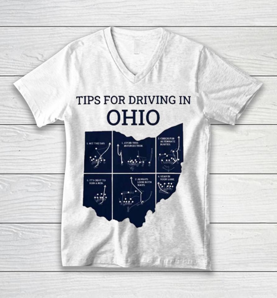 Michigan Tips For Driving Through Ohio Triblend Unisex V-Neck T-Shirt