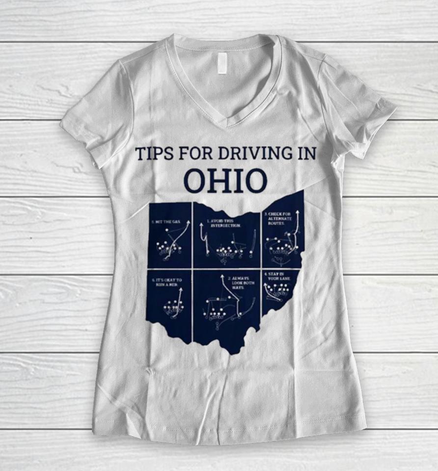 Michigan Tips For Driving Through Ohio Triblend Women V-Neck T-Shirt