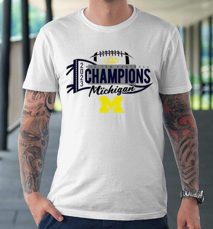 Michigan Wolverines 2023 Big Ten Football Conference Champions Tri Blend Premium T-Shirt