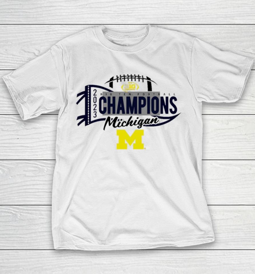 Michigan Wolverines 2023 Big Ten Football Conference Champions Tri Blend Youth T-Shirt