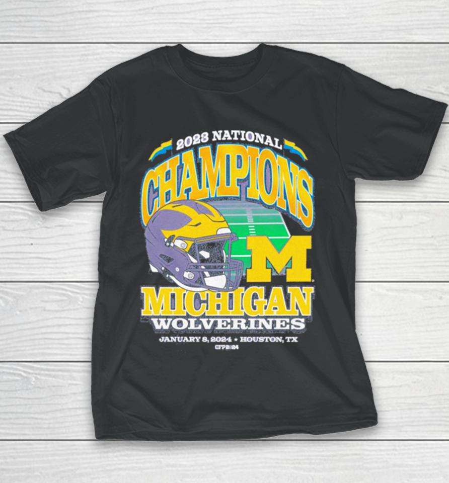 Michigan Wolverines 2023 Cfp National Champions ’47 Franklin Helmet Youth T-Shirt