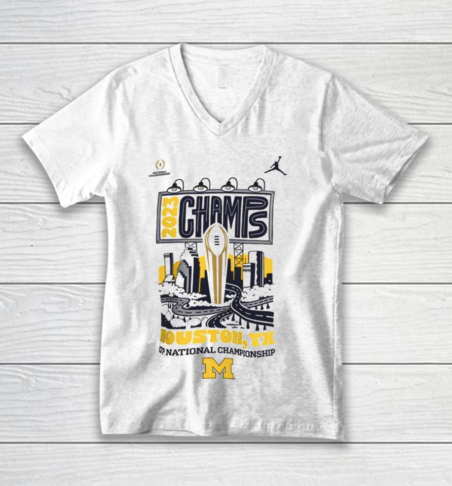 Michigan Wolverines 2023 College Football Playoff 2023 National Champions Expressive Unisex V-Neck T-Shirt