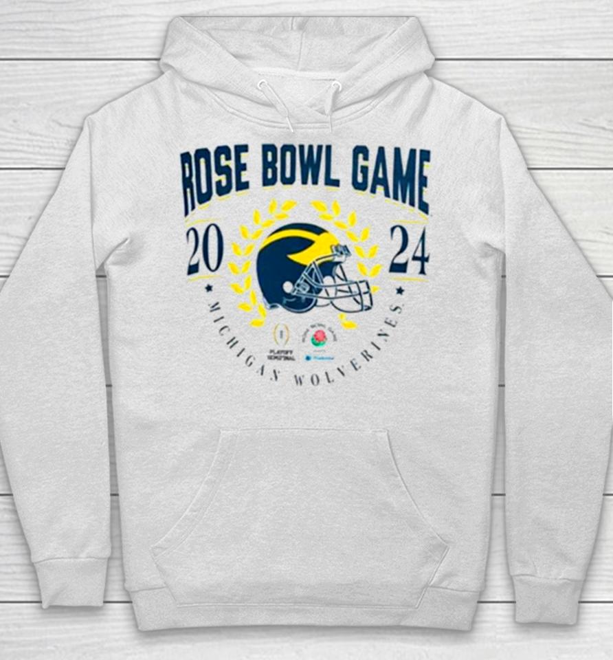Michigan Wolverines 2023 Helmet Cfp Rose Bowl Game Bound Hoodie