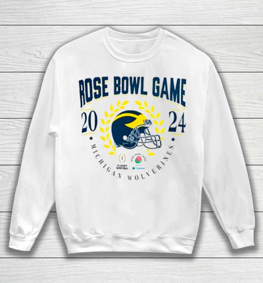Michigan Wolverines 2023 Helmet Cfp Rose Bowl Game Bound Sweatshirt