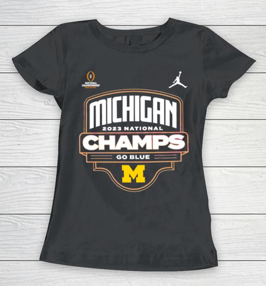 Michigan Wolverines 2023 National Champs Go Blue Women T-Shirt