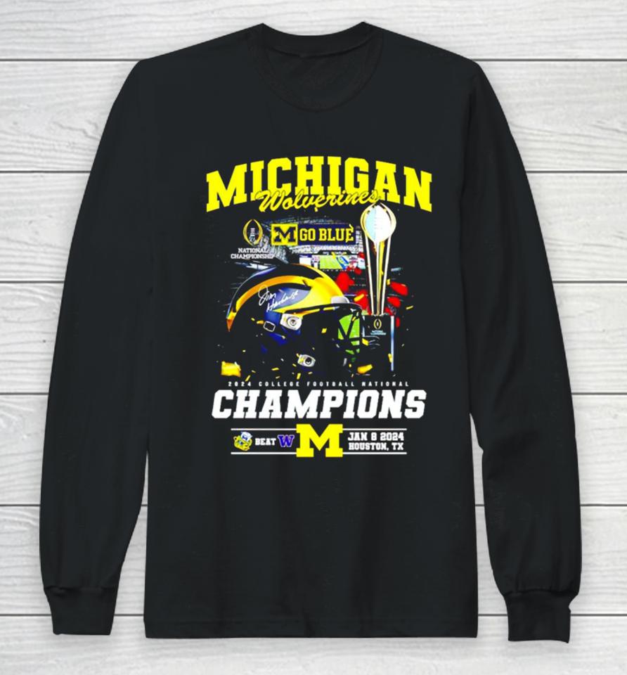 Michigan Wolverines 2024 College Football National Champions Long Sleeve T-Shirt