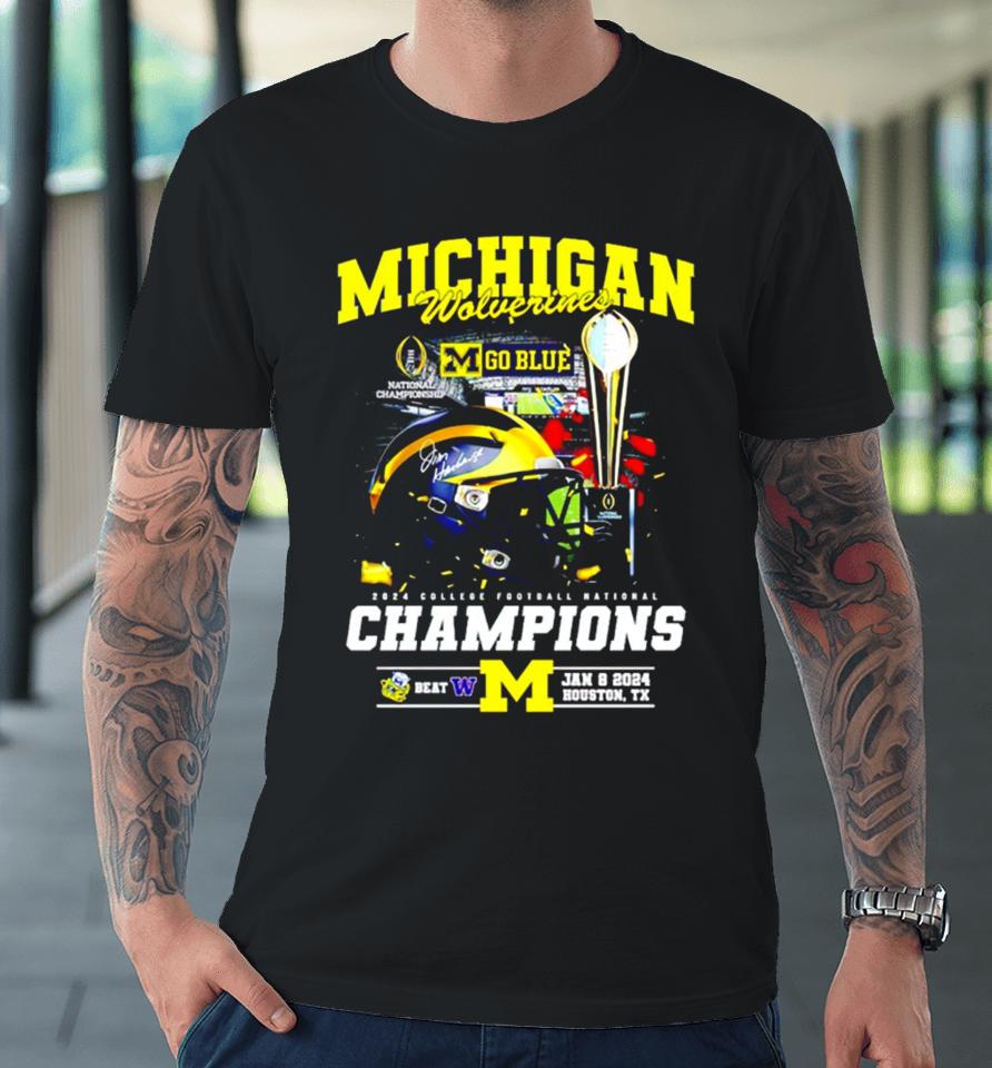 Michigan Wolverines 2024 College Football National Champions Premium T-Shirt