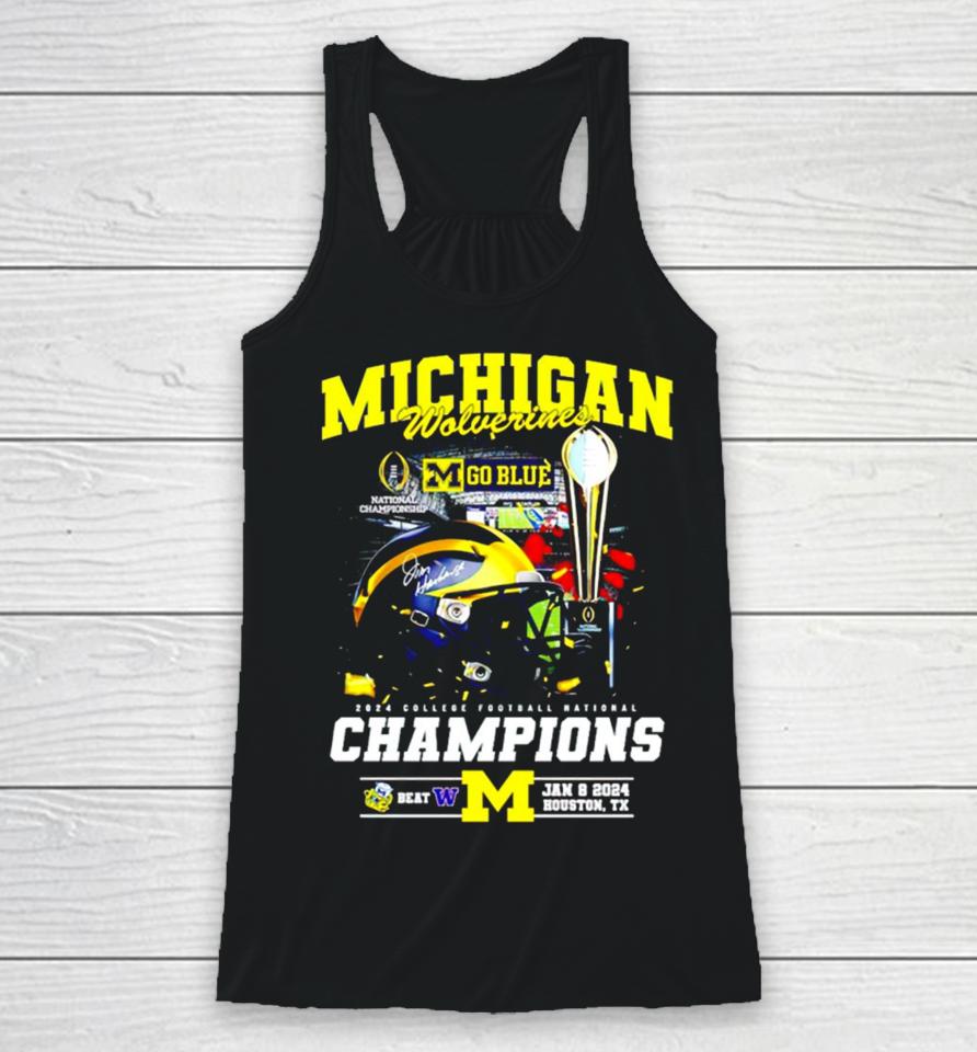 Michigan Wolverines 2024 College Football National Champions Racerback Tank