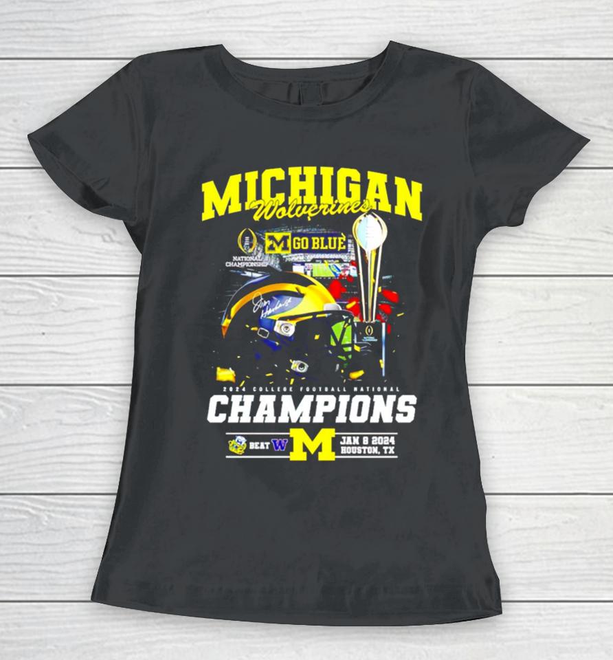 Michigan Wolverines 2024 College Football National Champions Women T-Shirt