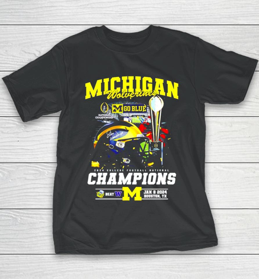 Michigan Wolverines 2024 College Football National Champions Youth T-Shirt