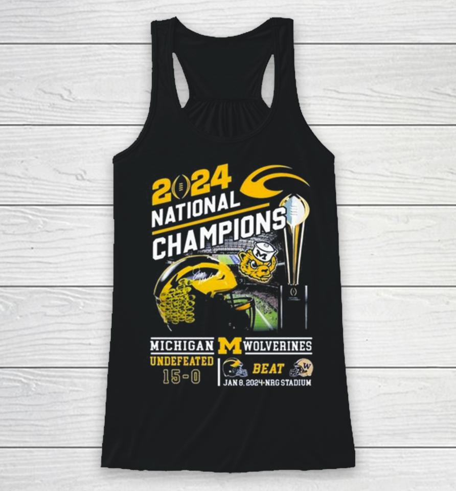 Michigan Wolverines 2024 National Champions Go Blue Beat Huskies Racerback Tank