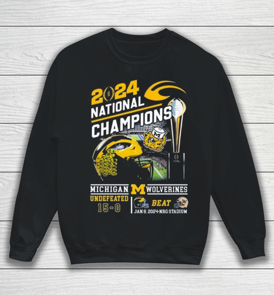 Michigan Wolverines 2024 National Champions Go Blue Beat Huskies Sweatshirt