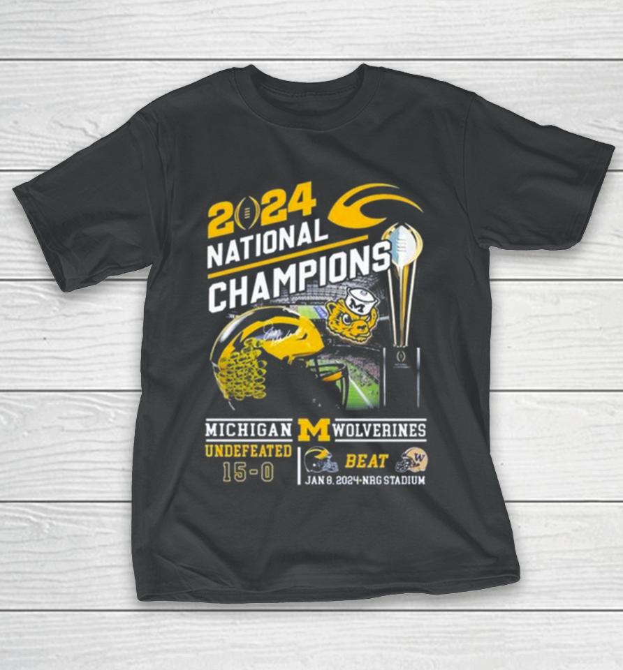 Michigan Wolverines 2024 National Champions Go Blue Beat Huskies T-Shirt
