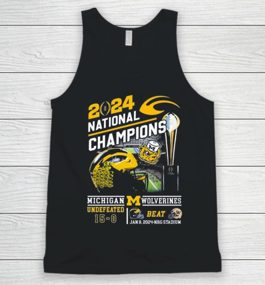 Michigan Wolverines 2024 National Champions Go Blue Beat Huskies Unisex Tank Top