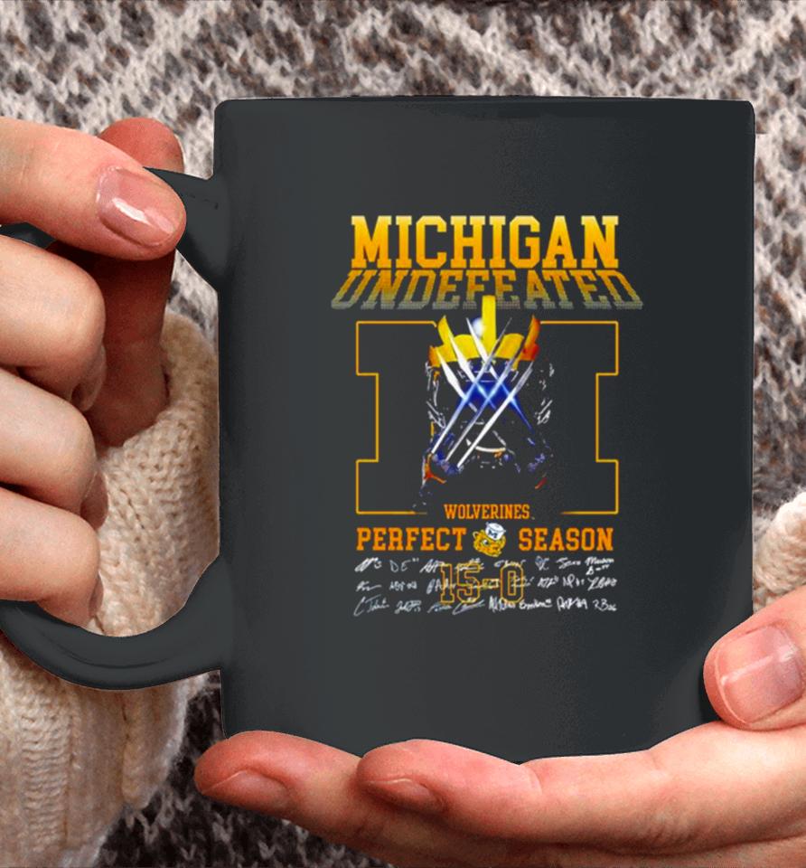 Michigan Wolverines 2024 Undefeated Perfect Season Signatures Coffee Mug