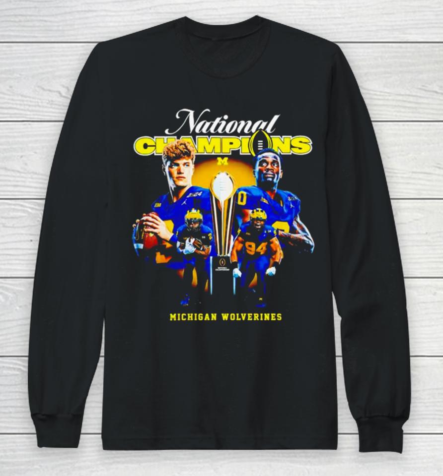 Michigan Wolverines And Jordan National Champions 2024 Long Sleeve T-Shirt