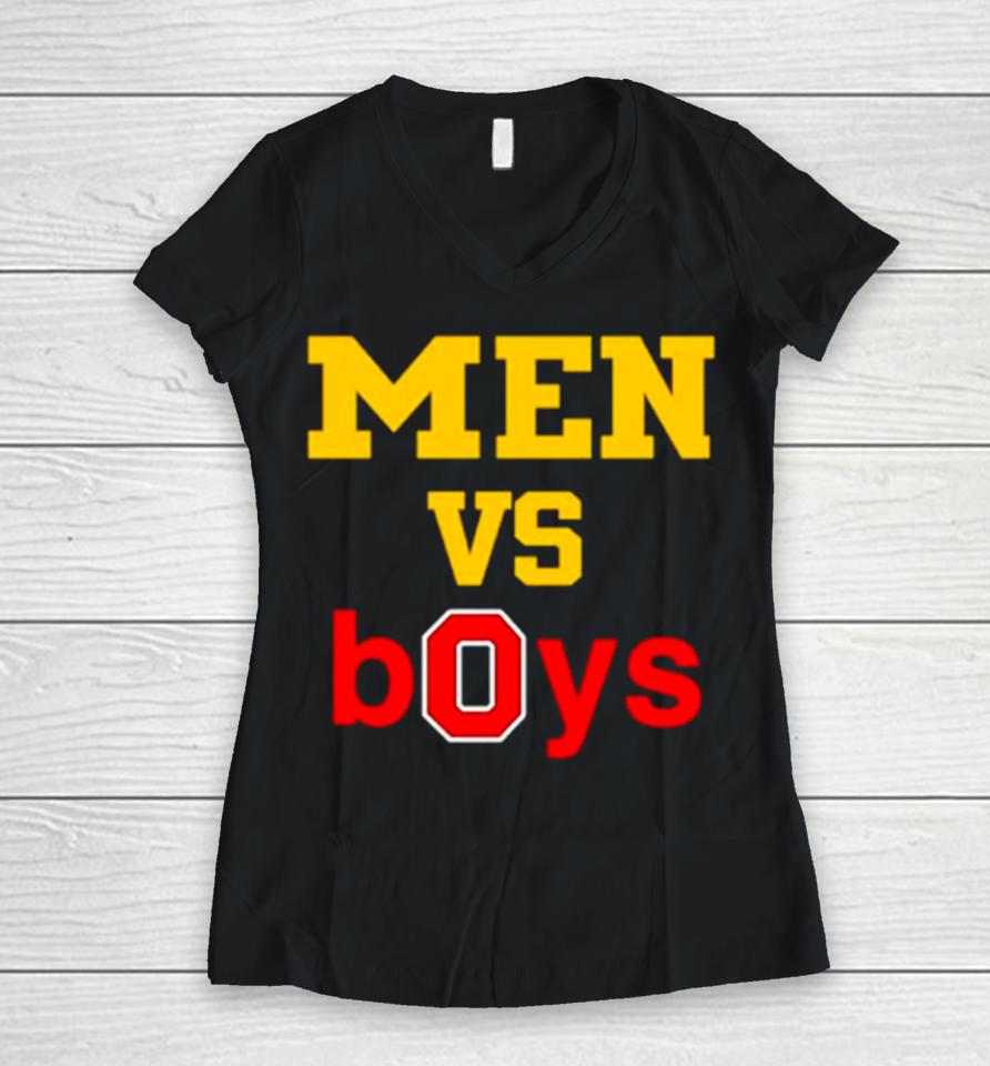 Michigan Wolverines And Ohio State Buckeyes Men Vs Boys Women V-Neck T-Shirt