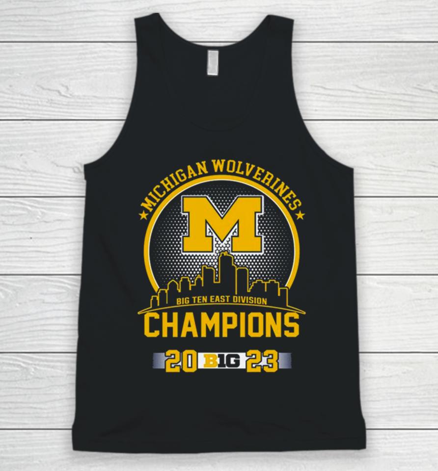 Michigan Wolverines Big Ten East Division Champions 2023 Skyline Unisex Tank Top