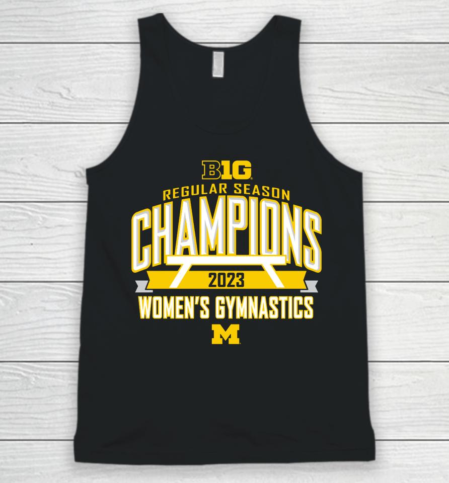 Michigan Wolverines Blue 84 2023 Big Ten Women's Gymnastics Regular Season Champions Unisex Tank Top