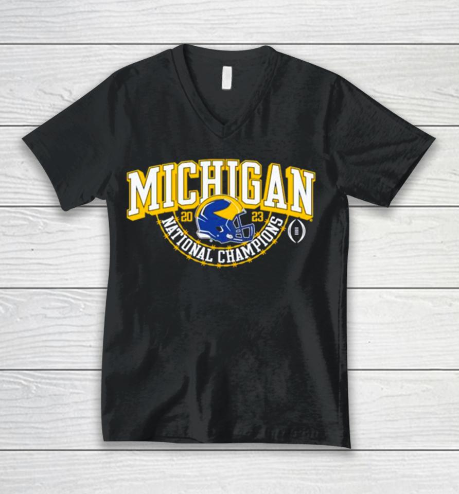 Michigan Wolverines Cfp S2023 National Champions Classic Unisex V-Neck T-Shirt