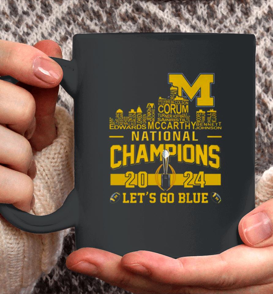 Michigan Wolverines City Players Names 2024 College Football National Champions Coffee Mug