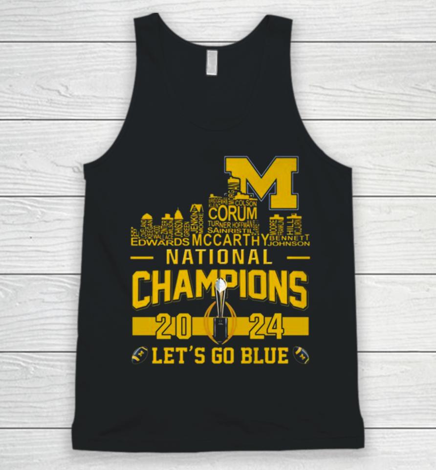 Michigan Wolverines City Players Names 2024 College Football National Champions Unisex Tank Top