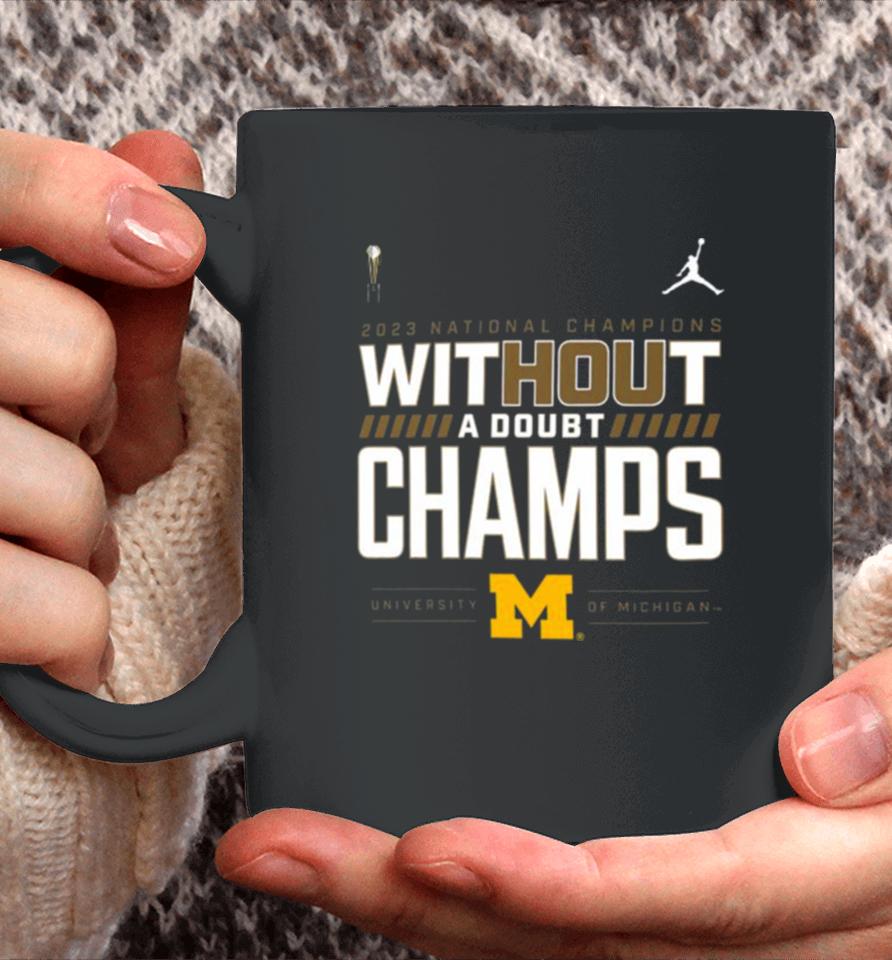 Michigan Wolverines College Football Playoff 2023 National Champions Locker Room Coffee Mug