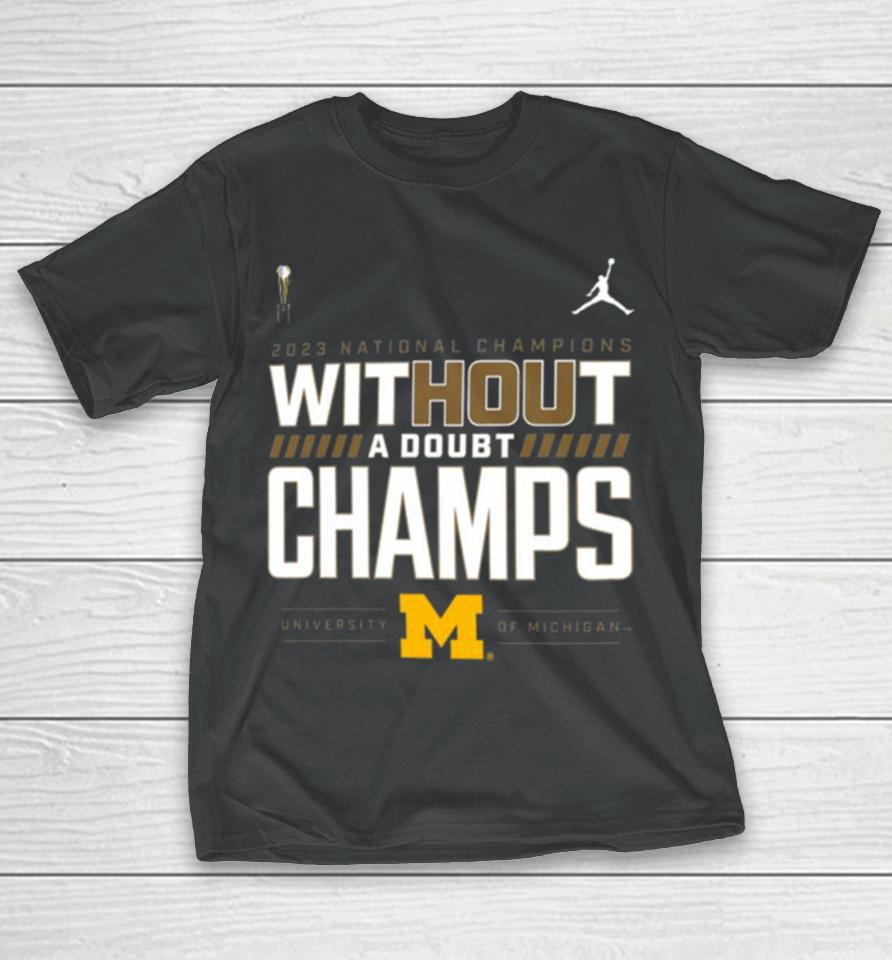 Michigan Wolverines College Football Playoff 2023 National Champions Locker Room T-Shirt