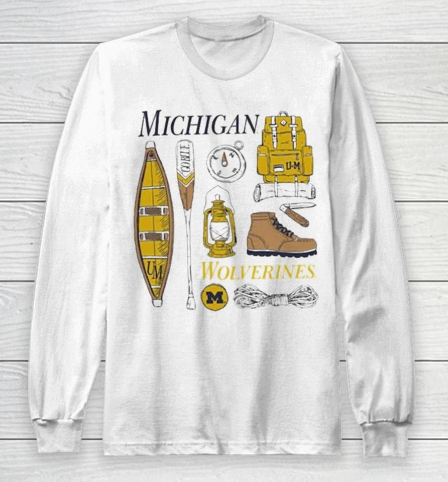 Michigan Wolverines Comfort Wash Camping Trip Long Sleeve T-Shirt